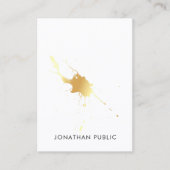 Carte De Visite Professionnel tendance doré moderne Splash Élégant (Devant)