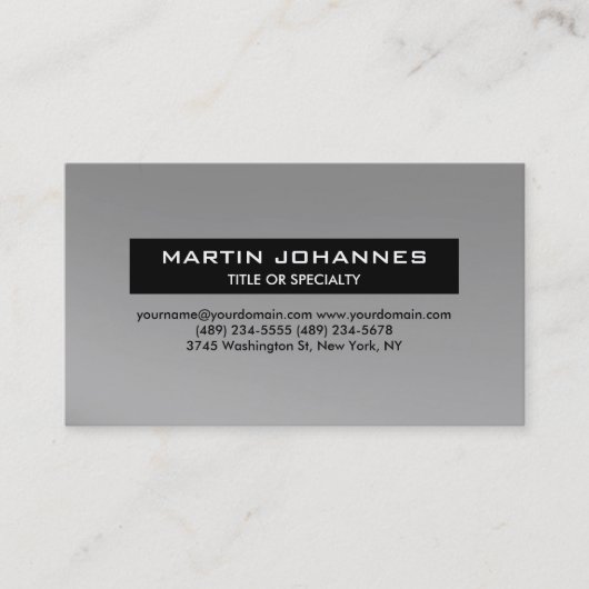 Carte de visite professionnel tendance Plain (Devant)