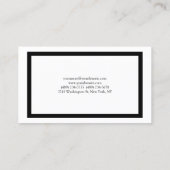 Carte De Visite Professionnel tendance Simple Noir & Blanc simple (Dos)