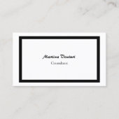 Carte De Visite Professionnel tendance Simple Noir & Blanc simple (Devant)