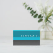 carte de visite professionnel Titane & turquoise (Debout devant)