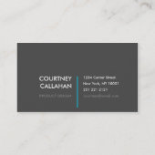 carte de visite professionnel Titane & turquoise (Dos)