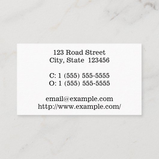 Carte de visite professionnel traditionnel (Dos)