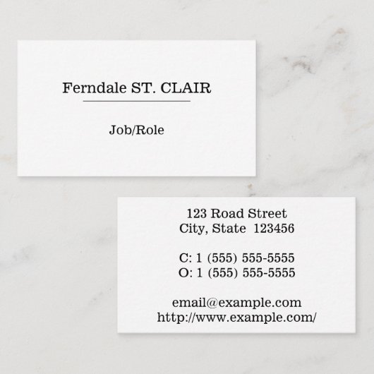 Carte de visite professionnel traditionnel (Devant / Derrière)