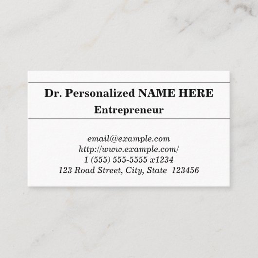 Carte de visite professionnel traditionnel et clas (Devant)