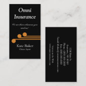 Carte de visite professionnel ultramoderne, Orange (Devant / Derrière)