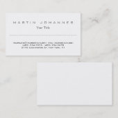 Carte de visite professionnel unique blanc clair (Devant / Derrière)