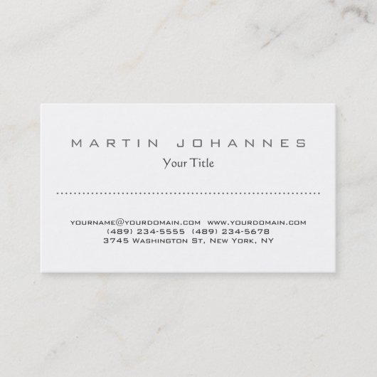 Carte de visite professionnel unique blanc clair (Devant)