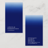 Carte de visite professionnel unique bleu vertical (Devant / Derrière)
