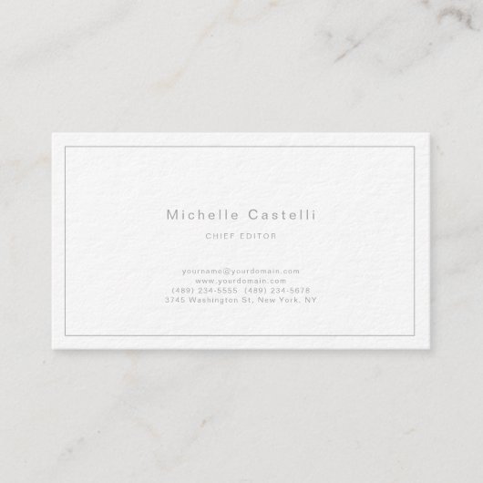 Carte De Visite Professionnel Unique Classique Noir Blanc (Devant)