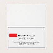 Carte De Visite Professionnel Unique Classique Simple (Extérieur déplié)