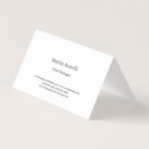 Carte De Visite Professionnel Unique Classique Simple Blanc