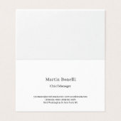 Carte De Visite Professionnel Unique Classique Simple Blanc (Extérieur déplié)