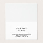 Carte De Visite Professionnel Unique Classique Simple Blanc (Extérieur déplié)