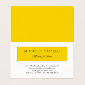 Carte De Visite Professionnel Unique Classique Simple Jaune Blanc (Extérieur déplié)