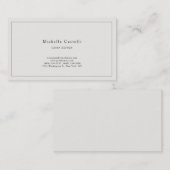 Carte De Visite Professionnel Unique Classique Simple Pastel (Devant / Derrière)