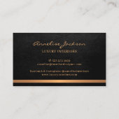 Carte De Visite Professionnel unique noir or moderne (Dos)