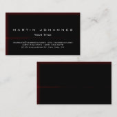 Carte de visite professionnel unique noir rouge cl (Devant / Derrière)