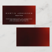 Carte de visite professionnel unique rouge foncé c (Devant / Derrière)