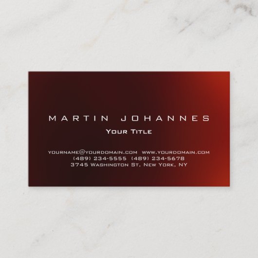 Carte de visite professionnel unique rouge foncé c (Devant)