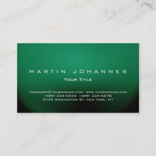 Carte de visite professionnel unique vert clair (Devant)