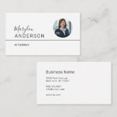 Carte De Visite Professionnel UNISEX (INSÉRER UNE PHOTO) - (Devant / Derrière)