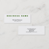 Carte de visite professionnel vert blanc maigre (Devant / Derrière)