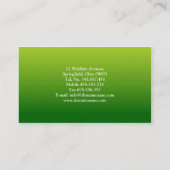 Carte De Visite Professionnel vert clair frais de Hombre (Dos)
