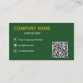 Carte de visite professionnel vert et jaune (Dos)