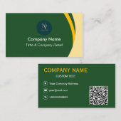 Carte de visite professionnel vert et jaune (Devant / Derrière)