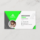 Carte de visite professionnel vert et noir (Devant)