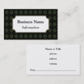 Carte de visite professionnel vert foncé (Devant / Derrière)