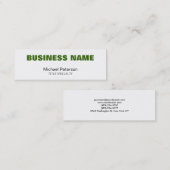 Carte de visite professionnel vert mince (Devant / Derrière)
