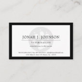 Carte De Visite Professionnel vétérinaire | Bordure noire de la pa (Devant)