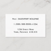 Carte de visite professionnel vintage (Dos)