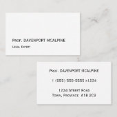 Carte de visite professionnel vintage (Devant / Derrière)