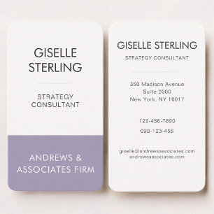 Carte De Visite Professionnel Violet
