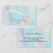Carte De Visite Professionnel, Whisk d'or, Holographie de Cuisine (Devant / Derrière)