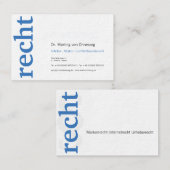 Carte de visite professionnelle (Devant / Derrière)