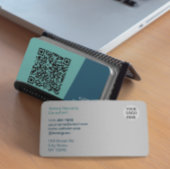 Carte de visite professionnelle à code QR sarcelle