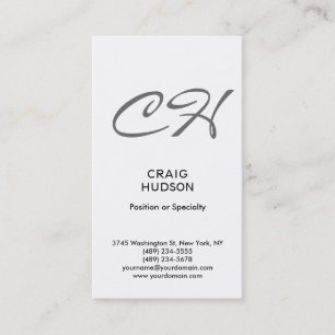 Carte de visite professionnelle à monogramme en éc