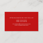 Carte de visite professionnelle à monogramme rouge (Dos)