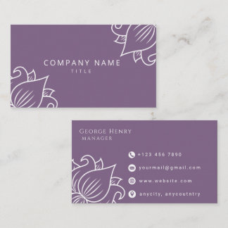 Carte de visite professionnelle à motif floral vio