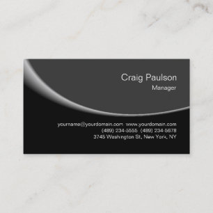 Carte de visite professionnelle à motif noir gris