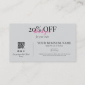 Carte de visite professionnelle à rabais QR Rose C (Dos)