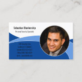 Carte de visite professionnelle abstraite bleue av (Devant)