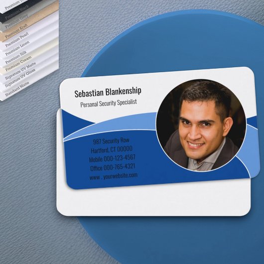 Carte de visite professionnelle abstraite bleue av