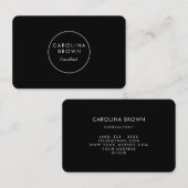 Carte de visite professionnelle adorable noire (Devant / Derrière)