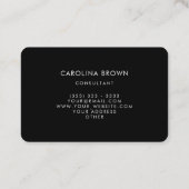Carte de visite professionnelle adorable noire (Dos)