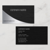 Carte de visite professionnelle argent noir (Devant / Derrière)